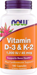 Now Supplements, Vitamin D-3 & K-2, 1,000 IU/45 mcg,Plus