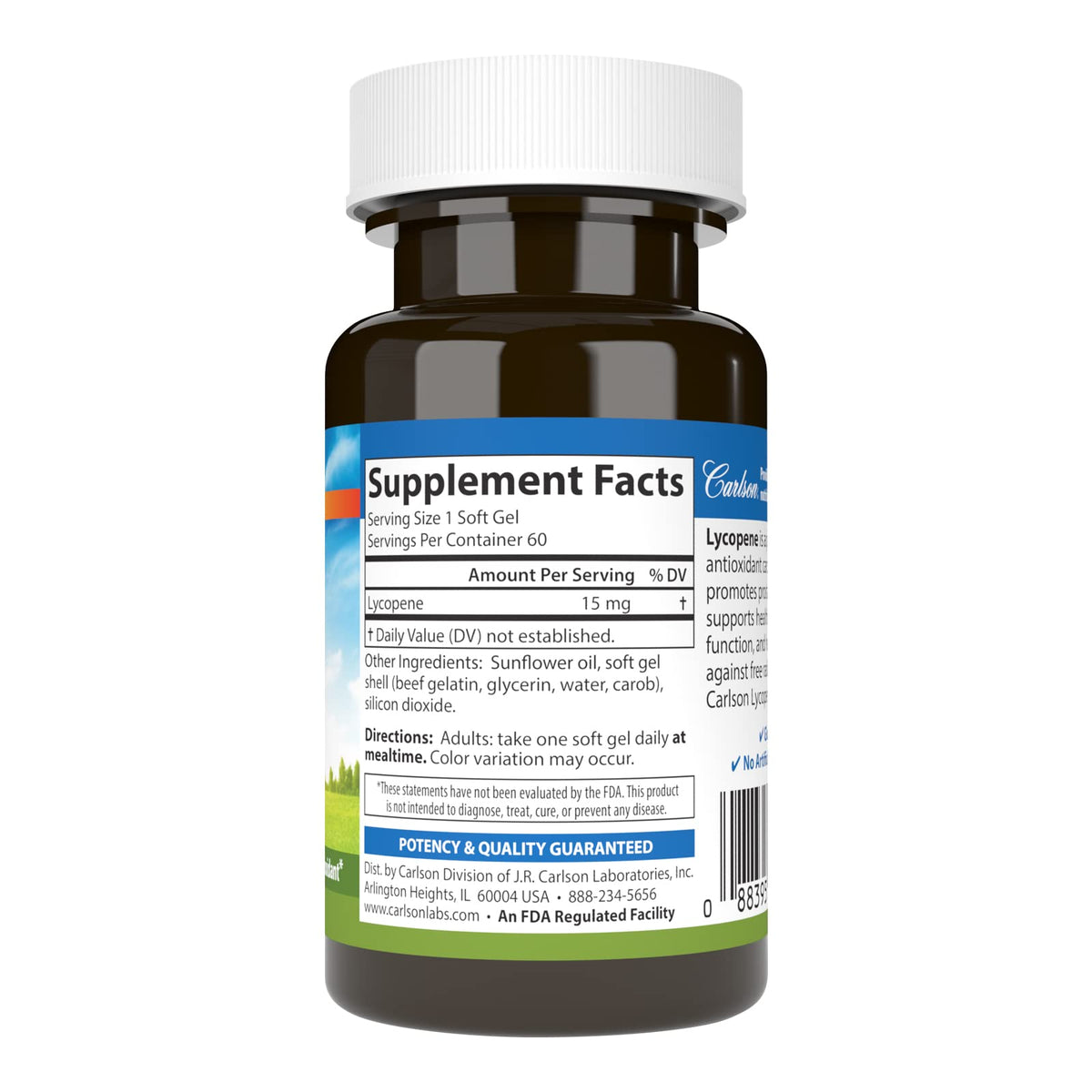 Carlson Lycopene 15 mg Prostate Health - 60 Softgels - image 2