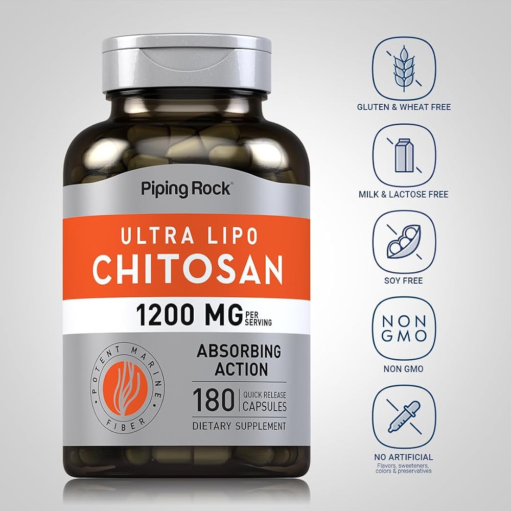 Piping Rock Chitosan Supplement 1200 mg - 180 Capsules - image 3