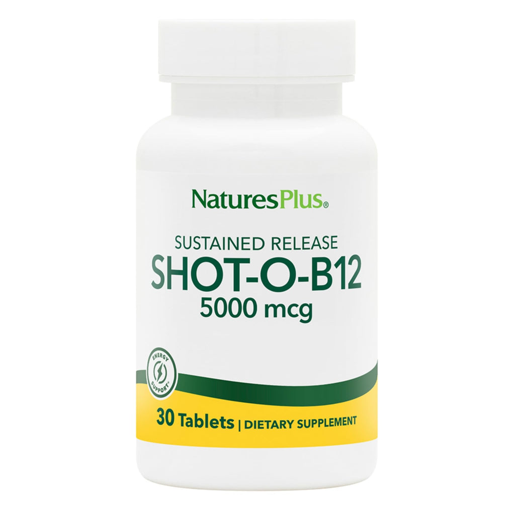 NaturesPlus Shot-O-B12 5000 mcg Sustained Release - 30 Tablets
