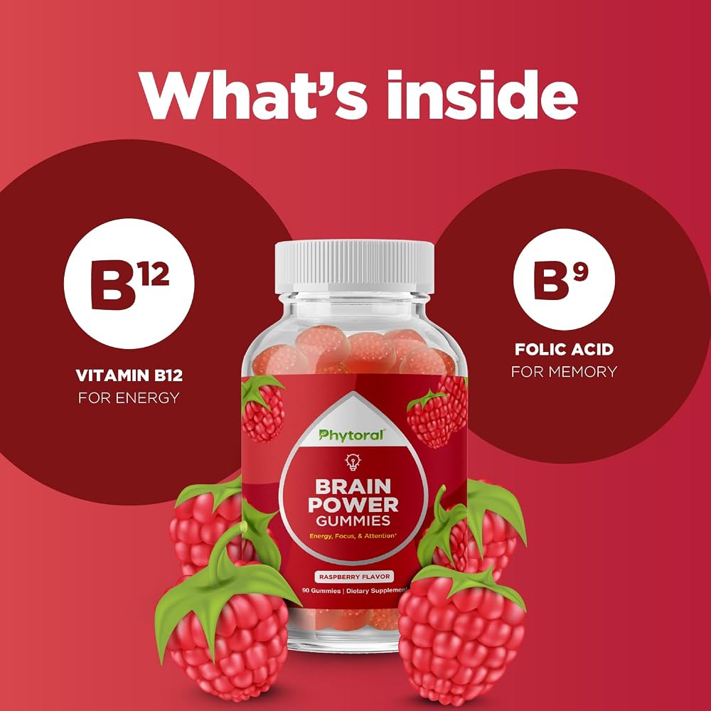 Phytoral Brain Gummies Vitamin B12 for Memory Focus & Clarity - 90ct - image 5