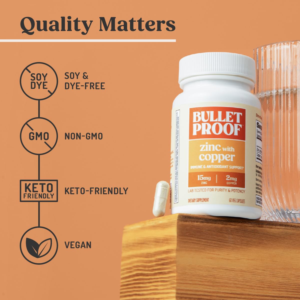 Bulletproof Zinc with Copper Capsules for Immunity and Mood - 60 Count - image 6