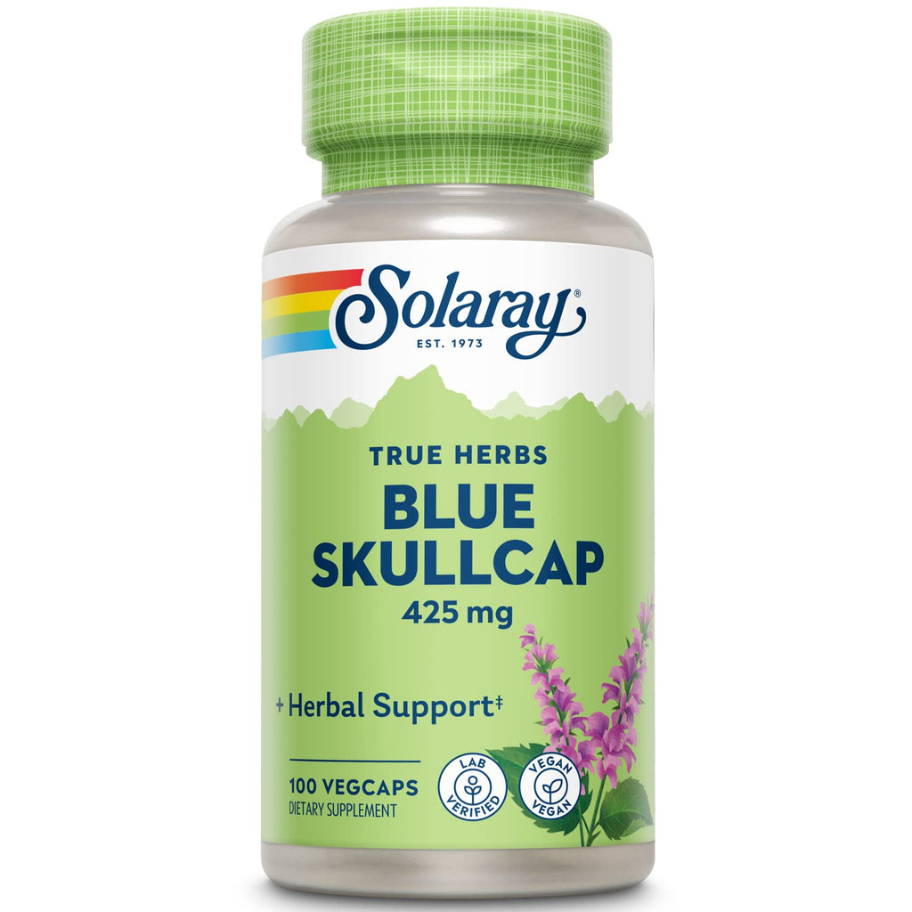 SOLARAY Blue Skullcap Supplement 425mg - 100 Vegetarian Capsules