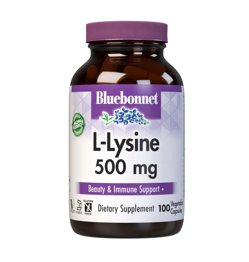 BlueBonnet L-Lysine 500mg Free Form Amino Acid - 100 Veg Capsules