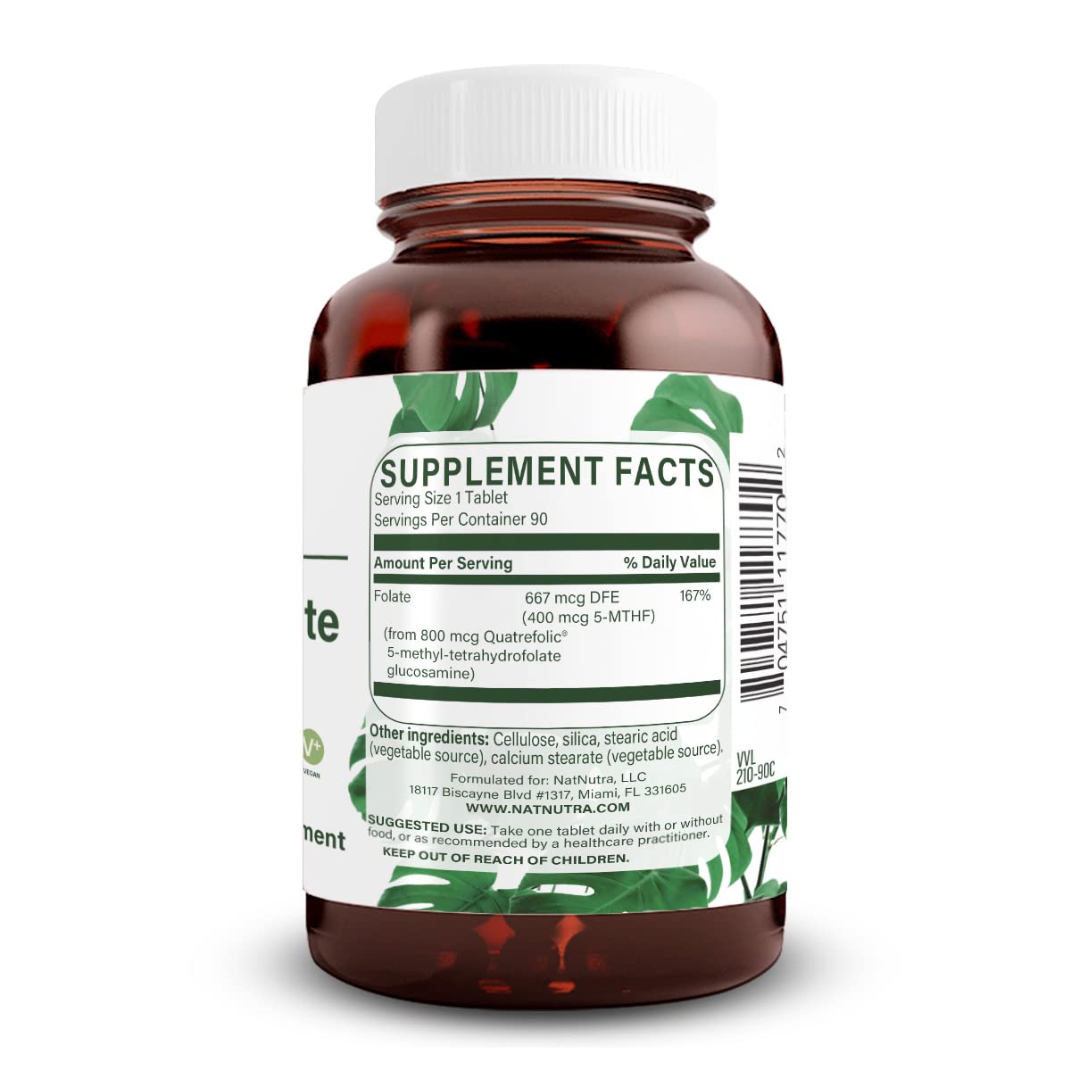 Natural Nutra Active Methyl Folate Vitamin B9 - 90 Tablets - image 2
