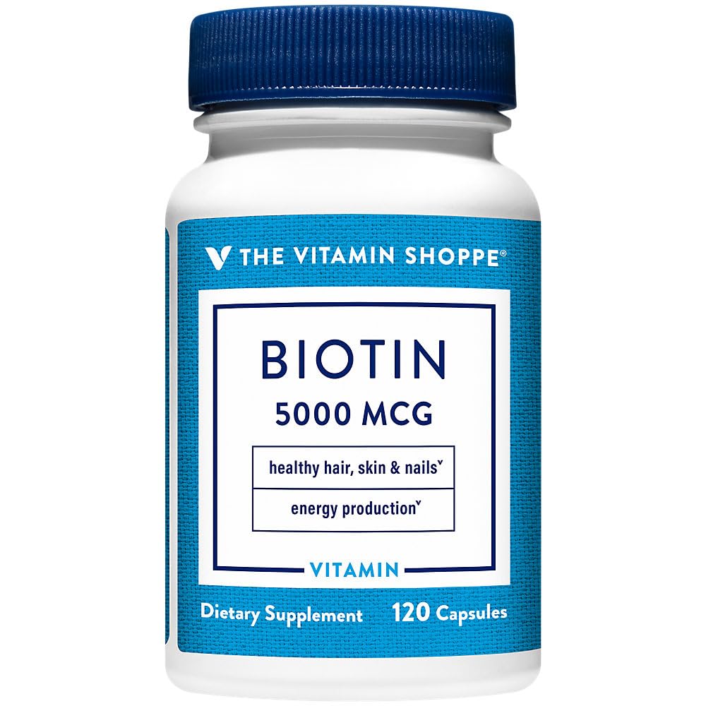The Vitamin Shoppe Biotin 5,000 MCG Hair Growth & Nail Support - 120 Capsules