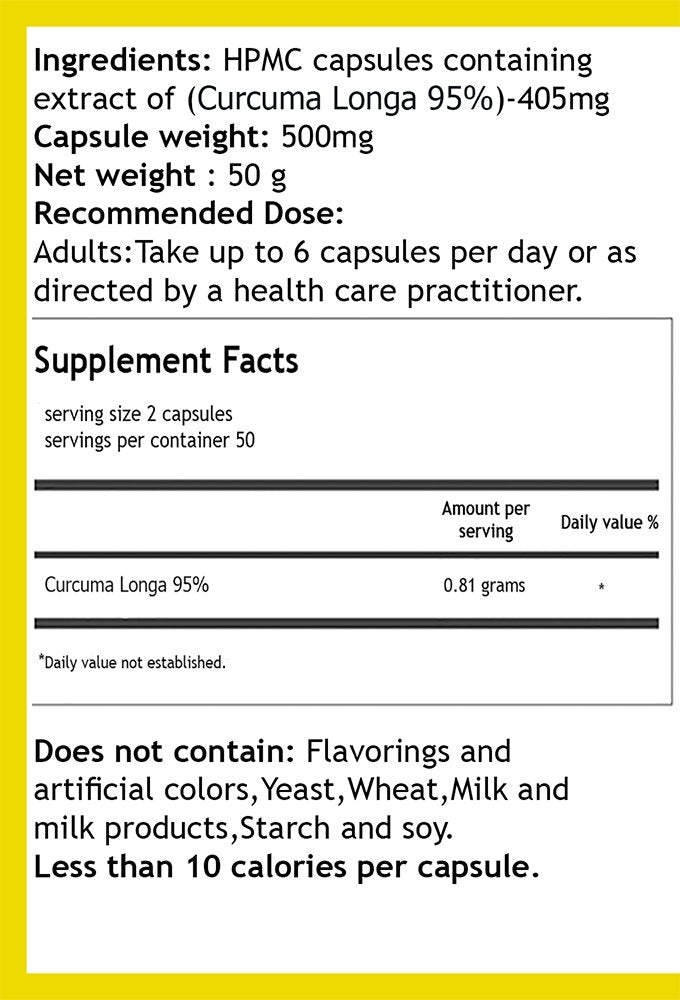 Hekma Center Turmeric Curcumin Extract 500 MG - 100 Capsules - image 2