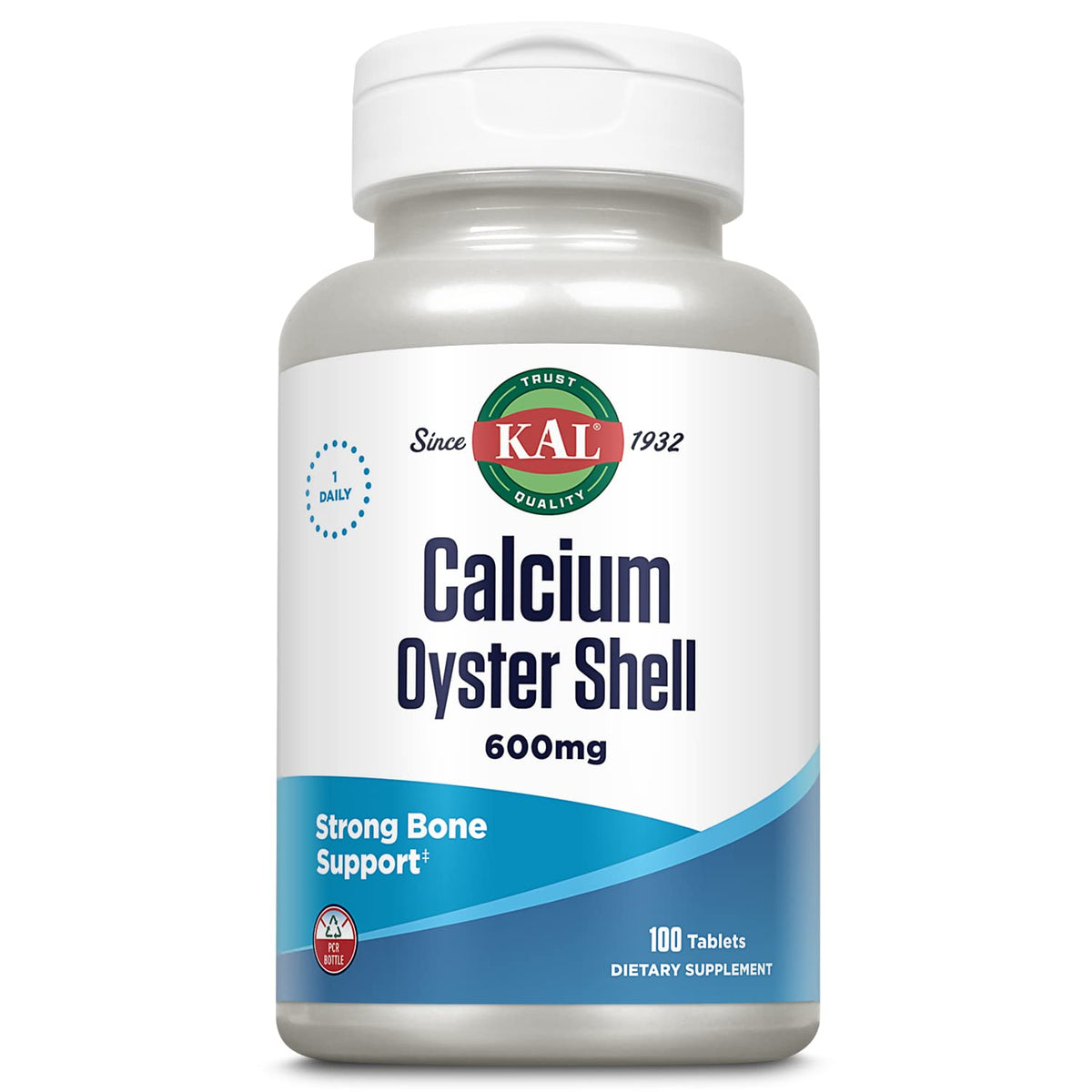 KAL Calcium Oyster Shell 600 mg - 100 Tablets