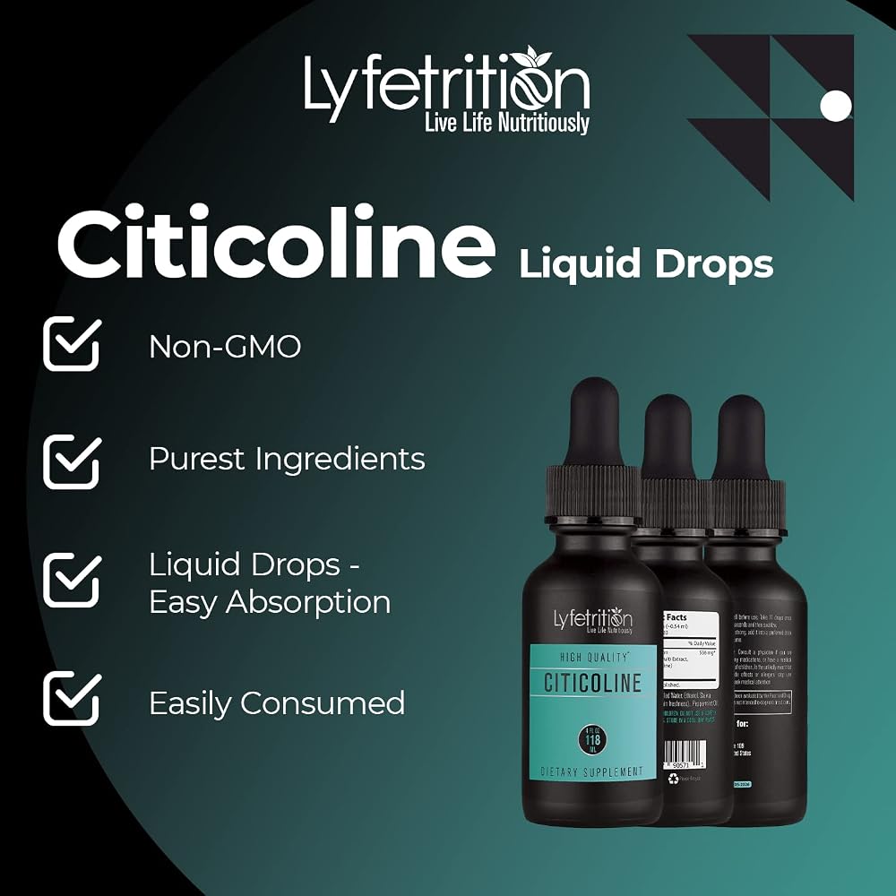 Lyfetrition Citicoline Liquid Drops 536 mg - 4 Fl Oz - image 6