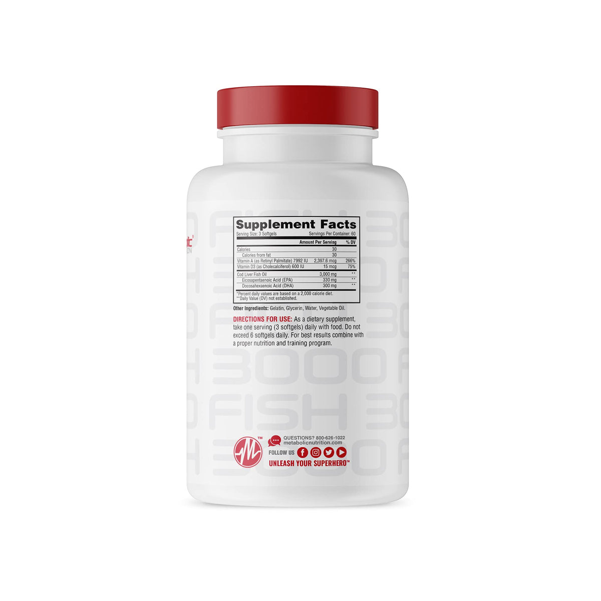 Metabolic Nutrition Fish 3000 Omega-3 Fish Oil - 180 Softgels - image 9