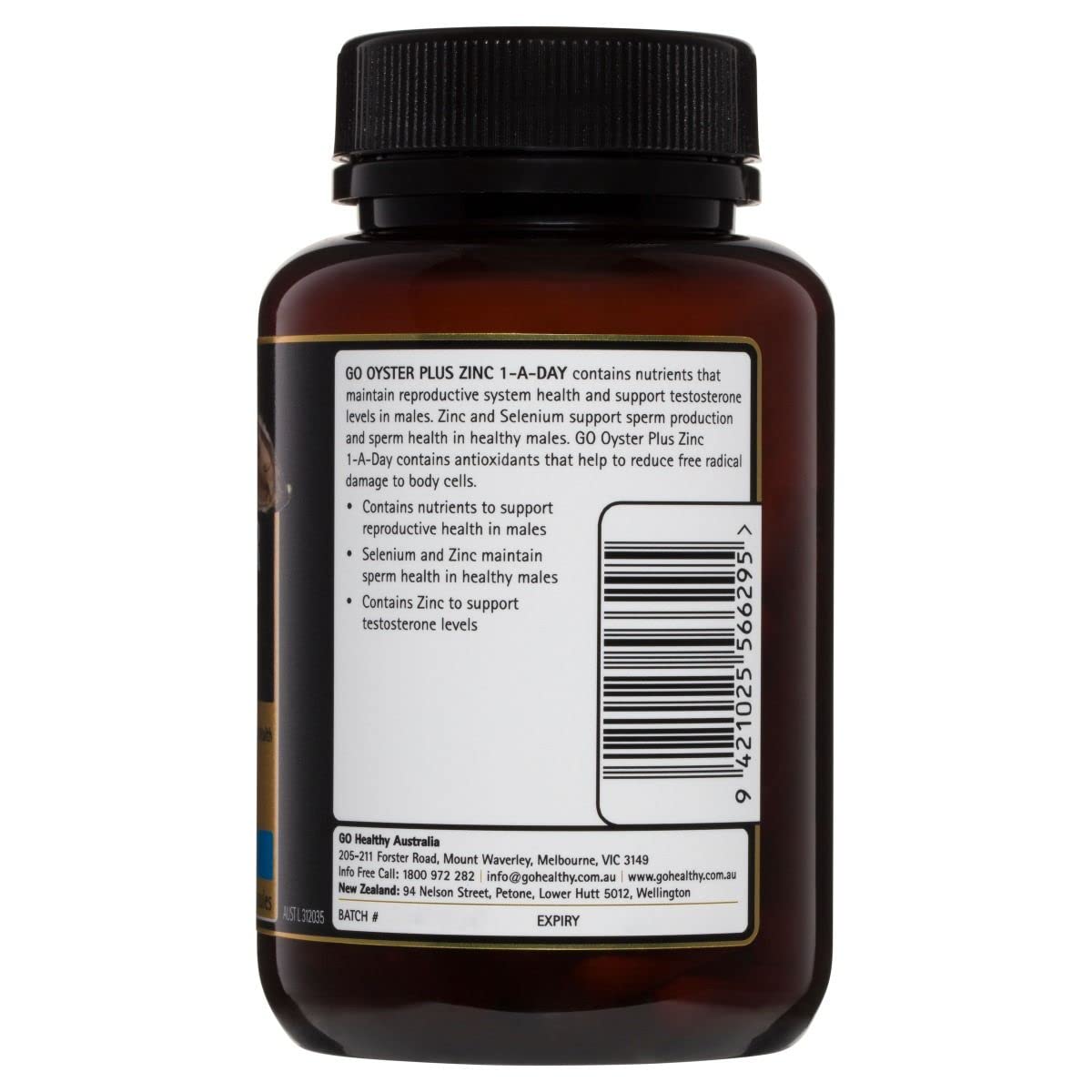 GO Healthy Oyster Plus Zinc 1-A-Day - 120 Vegetarian Capsules - image 2