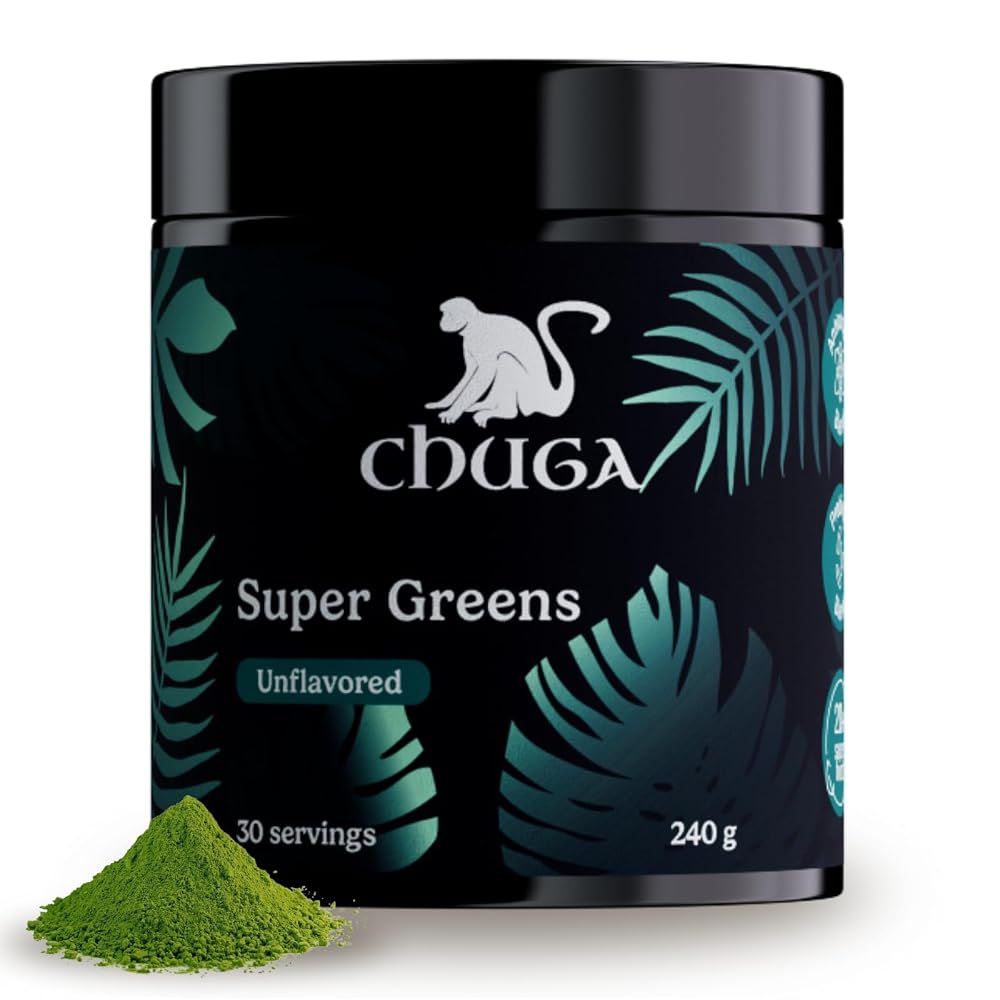 Chuga Organic Super Greens Powder Vegan Probiotic Blend - 240 g