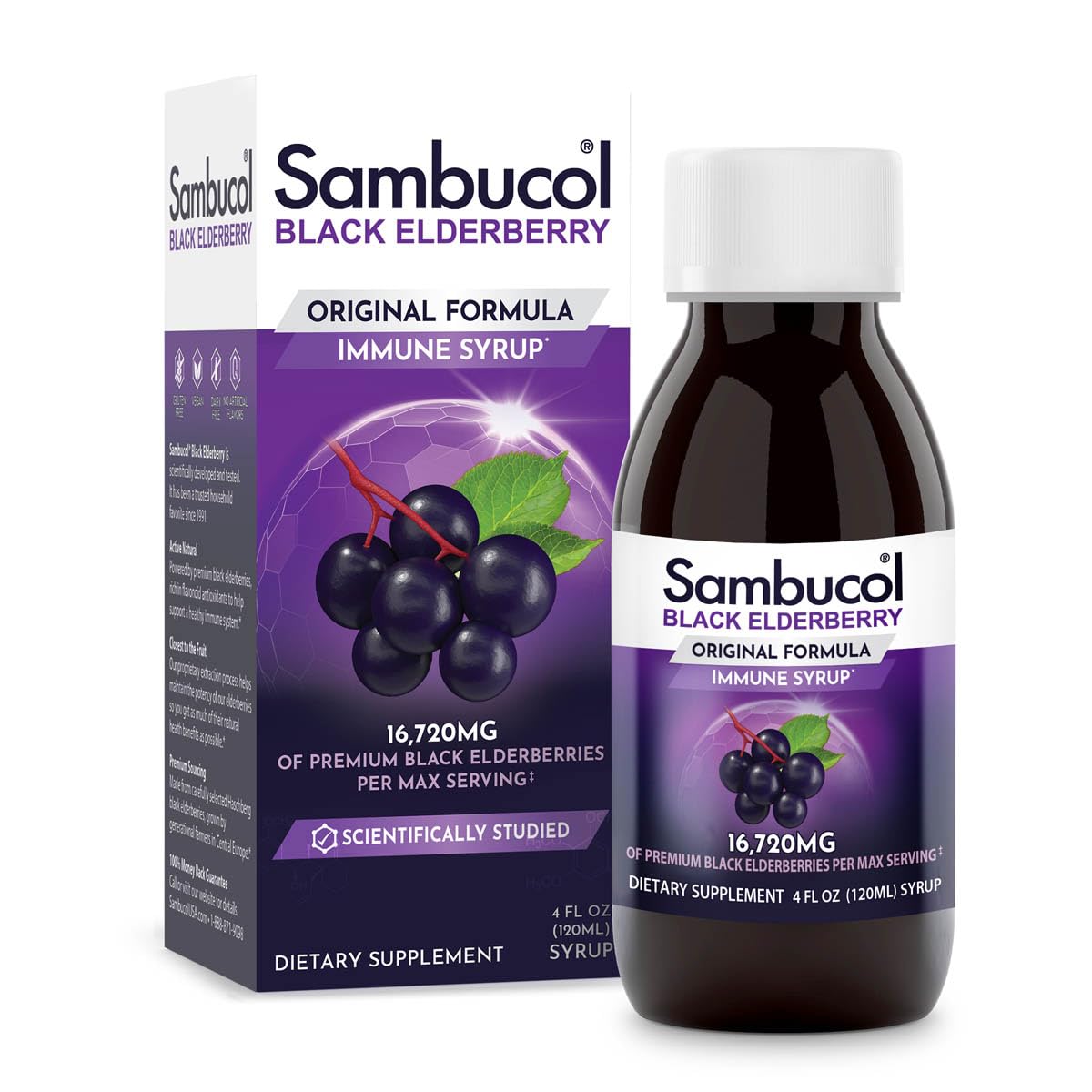 Sambucol Black Elderberry Syrup Immune Support - 4 Fl Oz