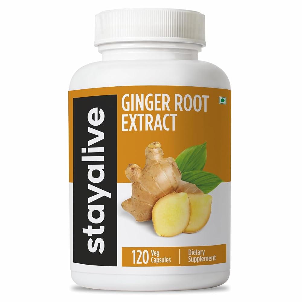 STAY ALIVE Pure Ginger Root Capsules 1000mg - 120 Capsules