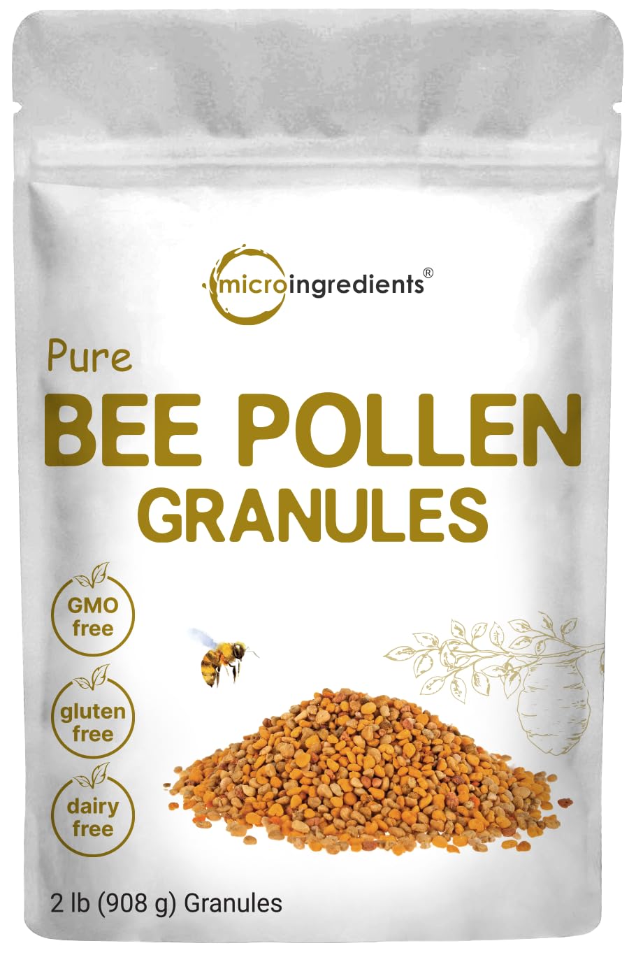 Micro Ingredients Bee Pollen Granules Raw Superfood - 2 lb