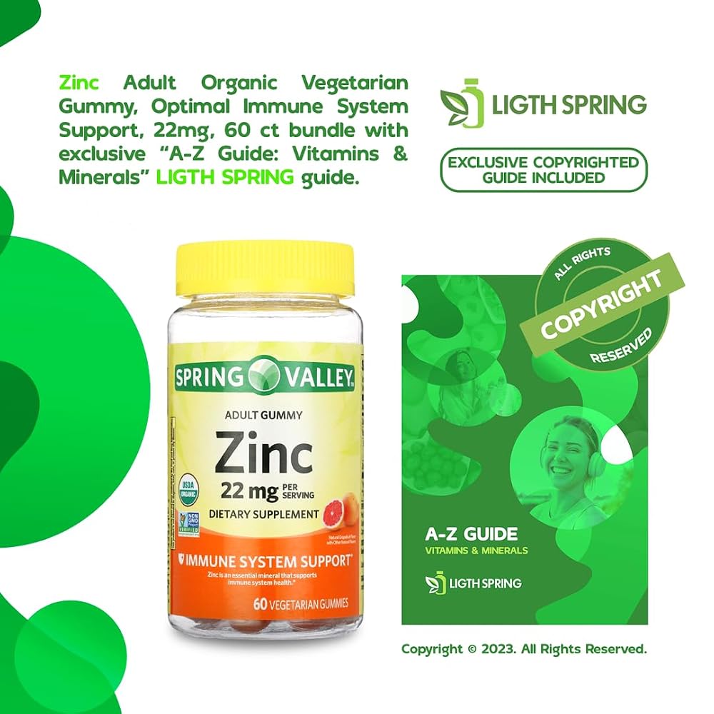 LightSpring Zinc Gummies 22 mg Immune Support - 60 Count - image 3