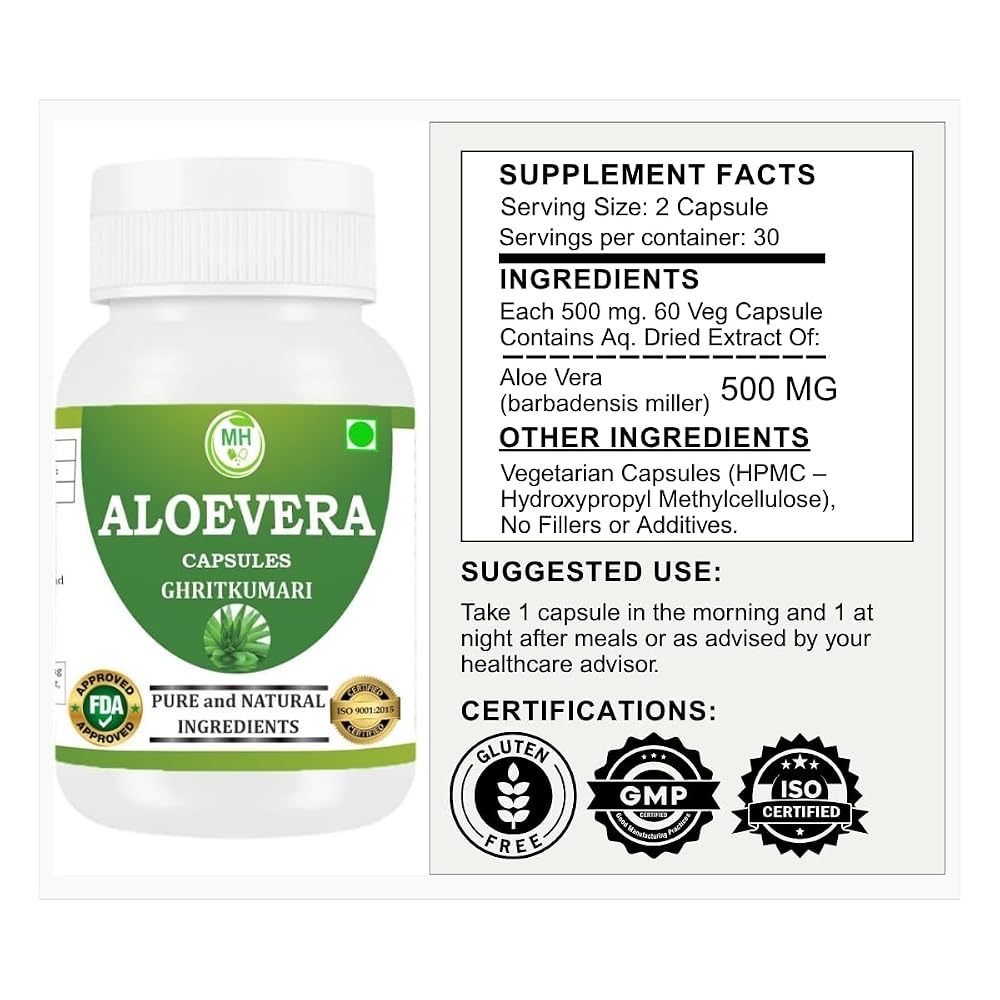 Morsan Healthcare Aloe Vera Organic Leaf Supplement - 60 Capsules - image 5