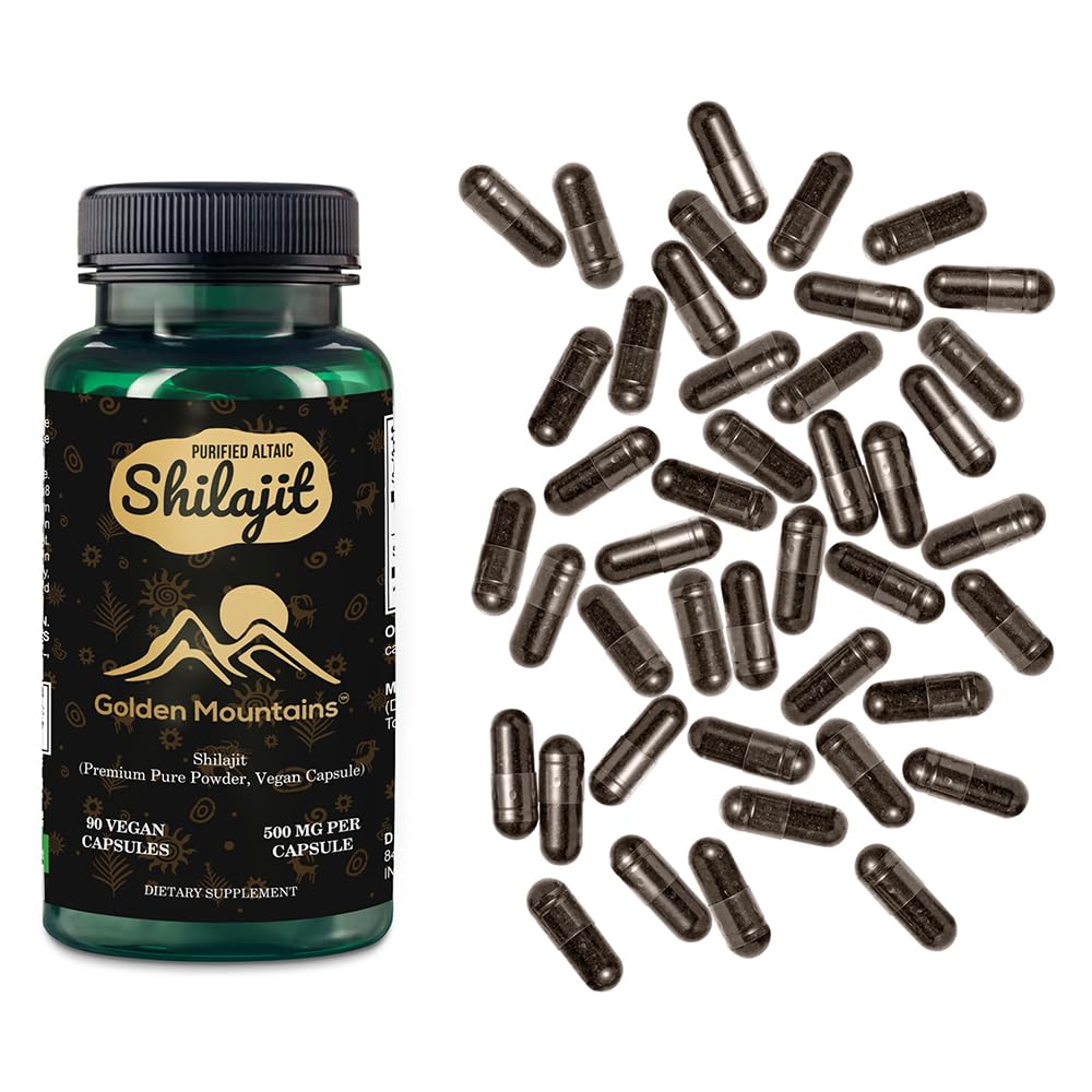 Golden Mountains Shilajit Vegan Capsule 500mg Altai - 90 Count - image 2