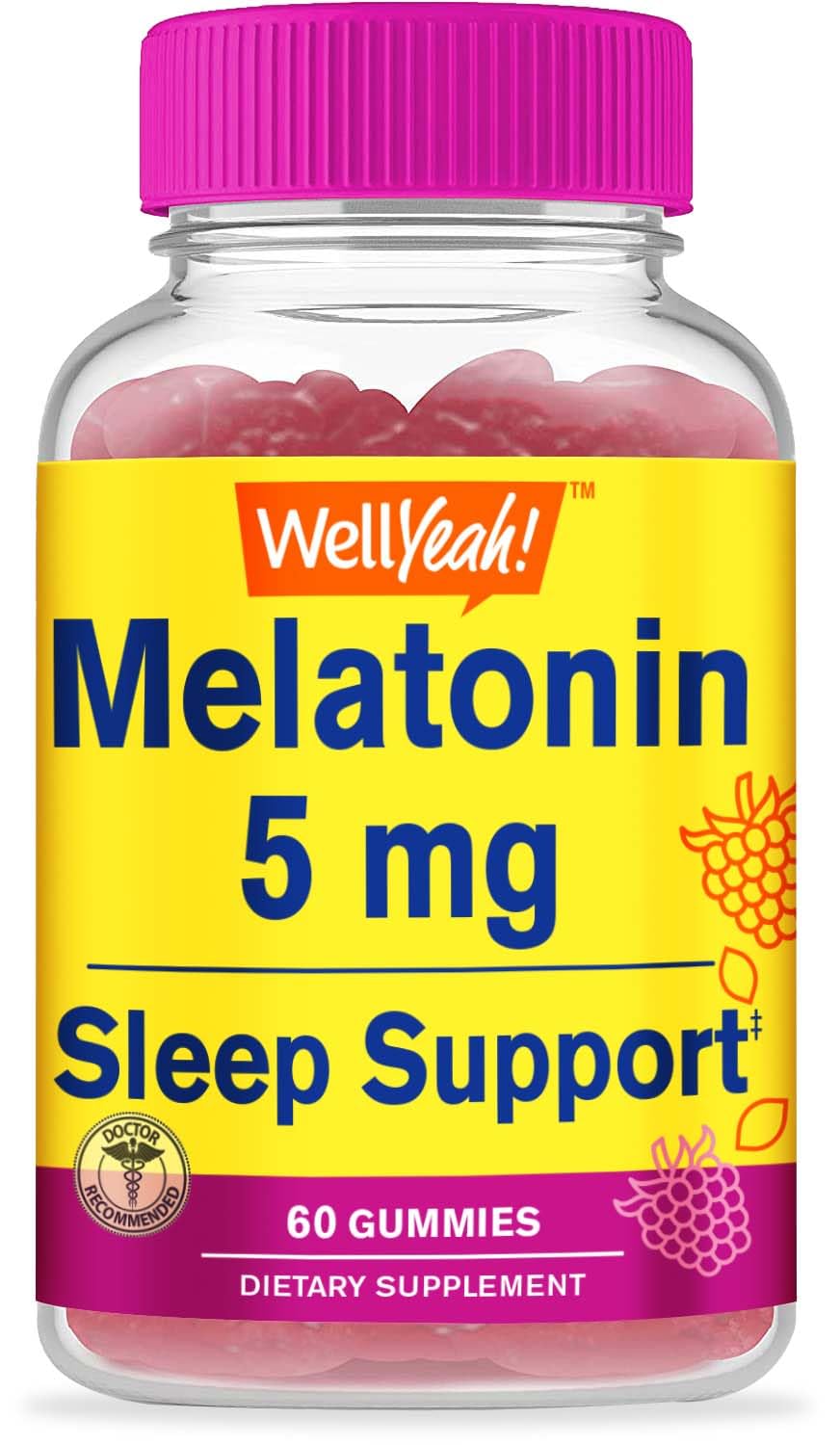 WellYeah Melatonin Gummies 5 mg Sleep Support - 60 Gummies