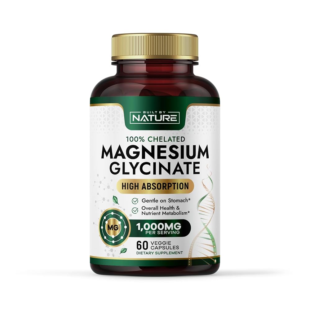 Built By Nature Magnesium Glycinate 1000mg Supplement