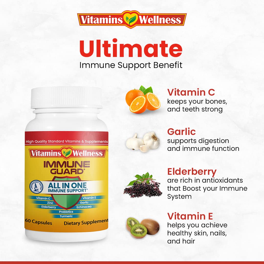 Vitamins Wellness 10-in-1 Immune Support Supplement - 60 Capsules - image 4