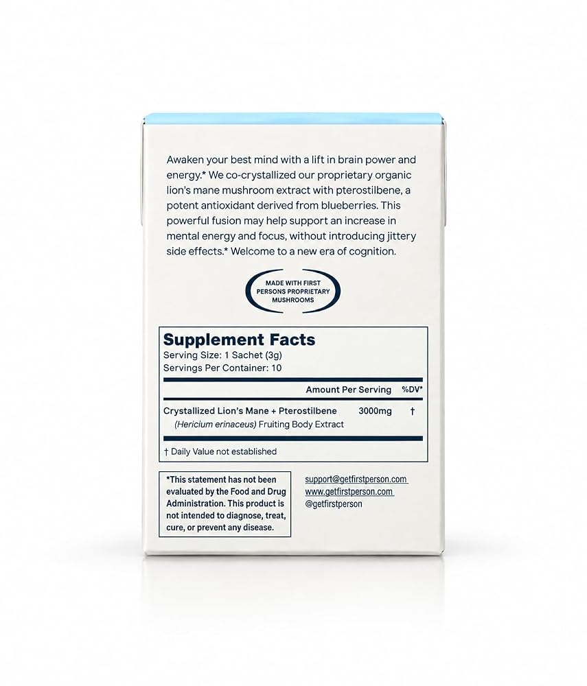 First Person Crystallized Lion's Mane Brain Support - 10 Sachets - image 2
