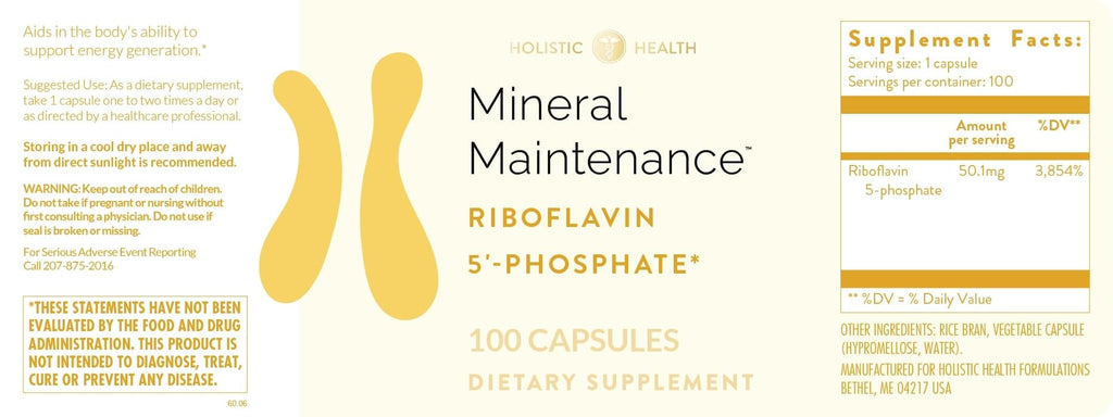 Holistic Health Mineral Maintenance Vitamin B2 - 100 Capsules - image 4