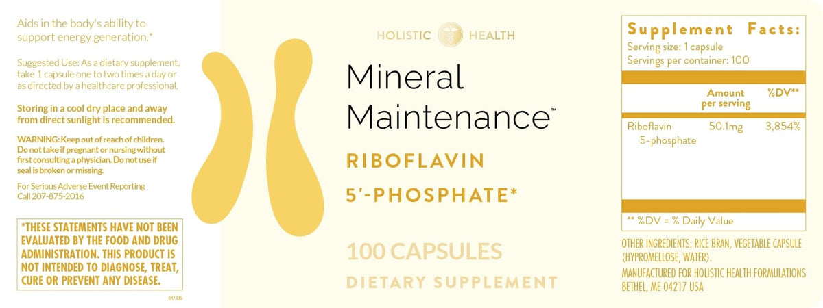 Holistic Health Mineral Maintenance Vitamin B2 - 100 Capsules - image 4