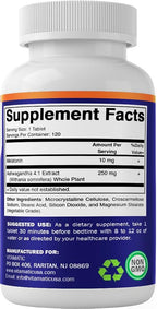 Vitamatic Melatonin 10mg with Ashwagandha Sleep Support - 120 Tablets - image 8
