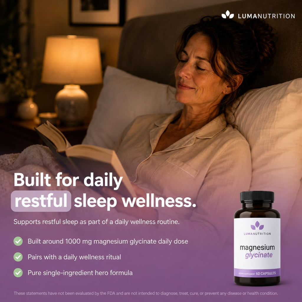 Luma Nutrition Magnesium Glycinate 1000mg - 60 Capsules - image 4