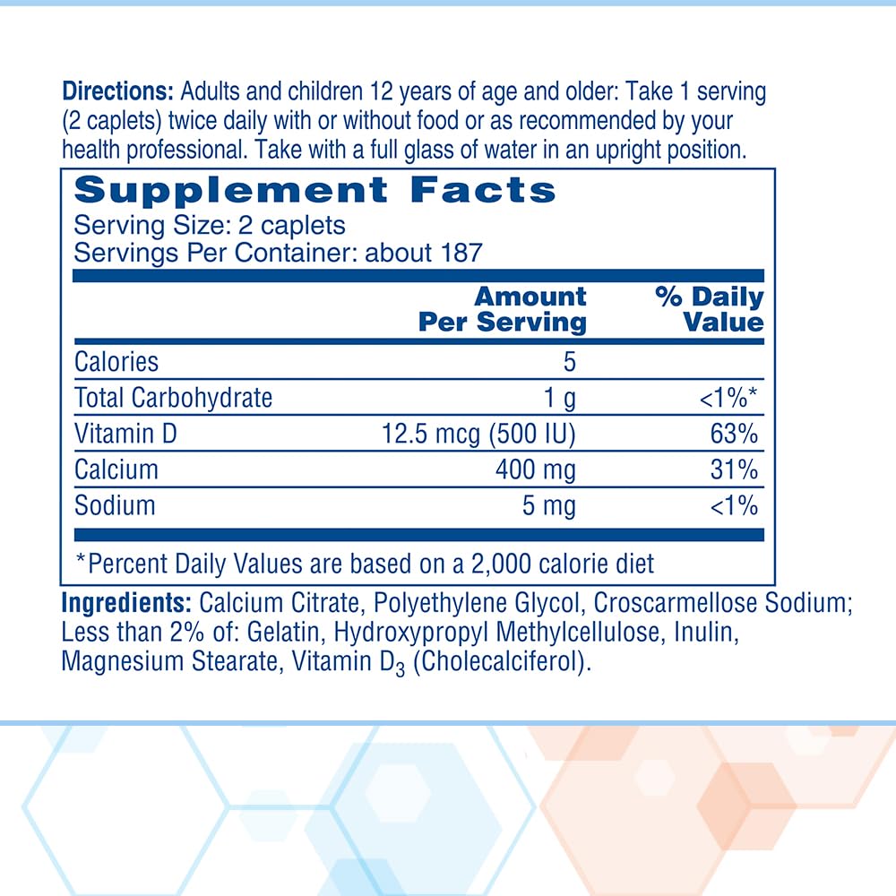Citracal Petites Calcium Citrate with Vitamin D3 - 375 Caplets - image 6