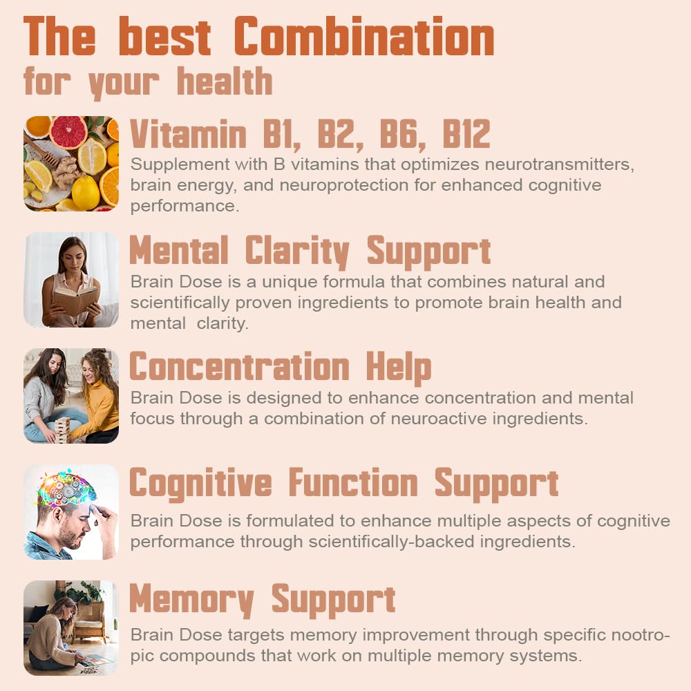 Health Dose Brain Dose Premium Nootropic Supplement - 60 Capsules - image 4