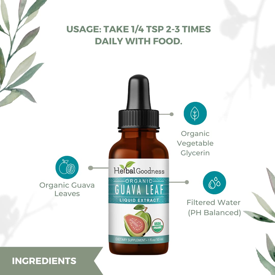 Herbal Papaya Organic Guava Leaf Extract - 1 Fl Oz - image 7
