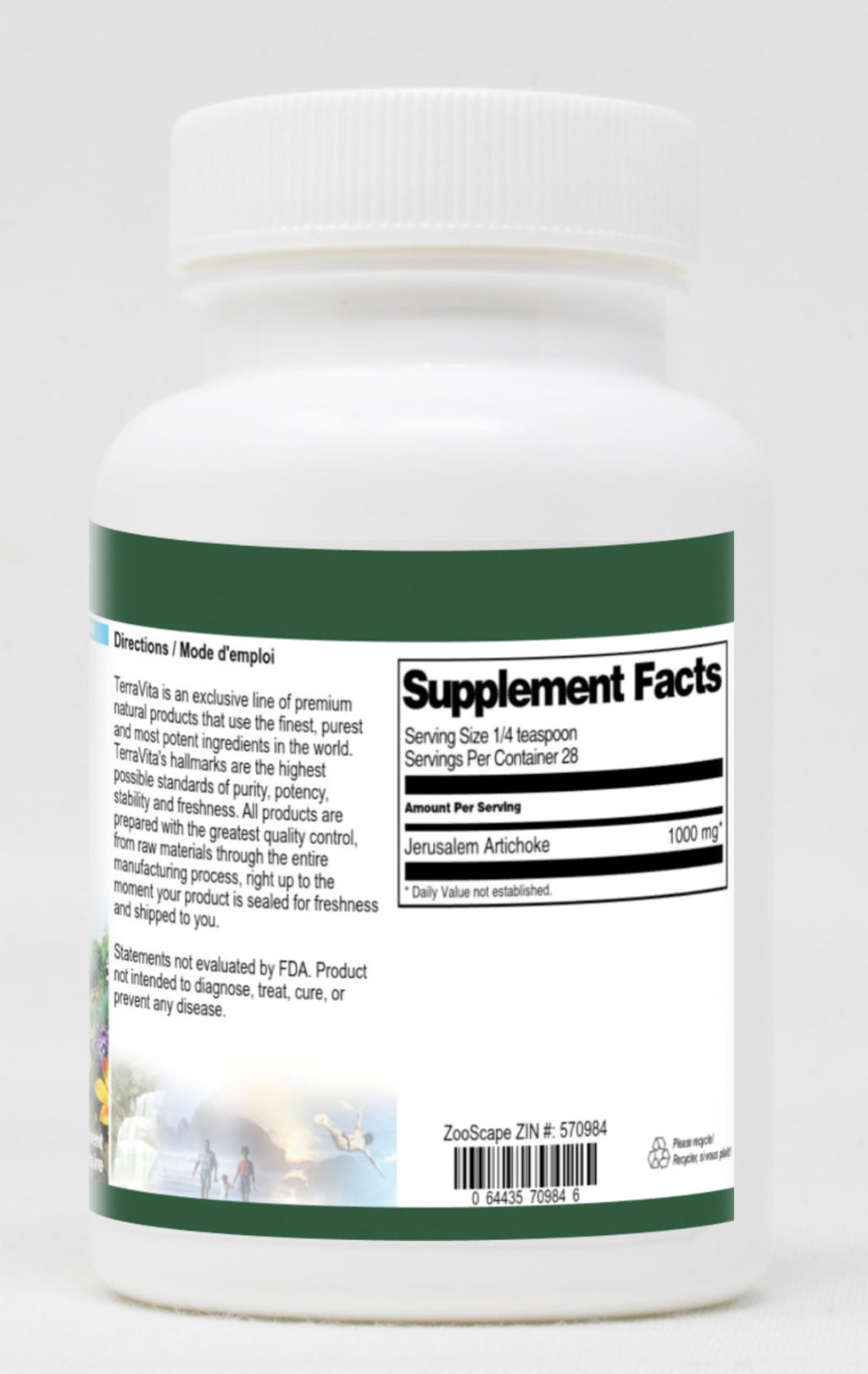 Terravita Jerusalem Artichoke Inulin Fiber Powder - 1 oz - image 2