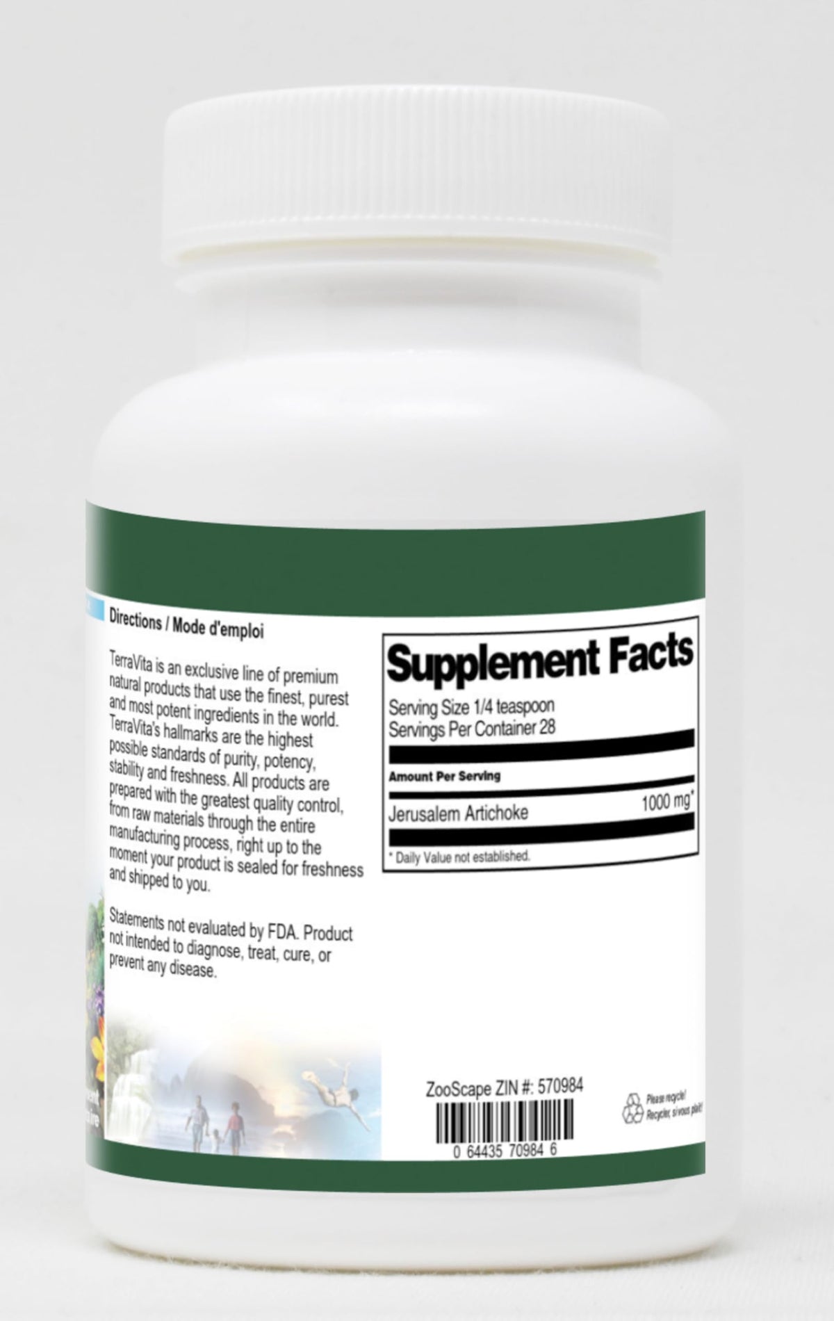 Terravita Jerusalem Artichoke Inulin Fiber Powder - 1 oz - image 2