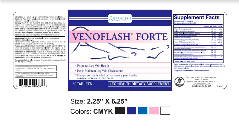 Venoflash Forte Leg Vein Health Supplement - 50 Tablets - image 2