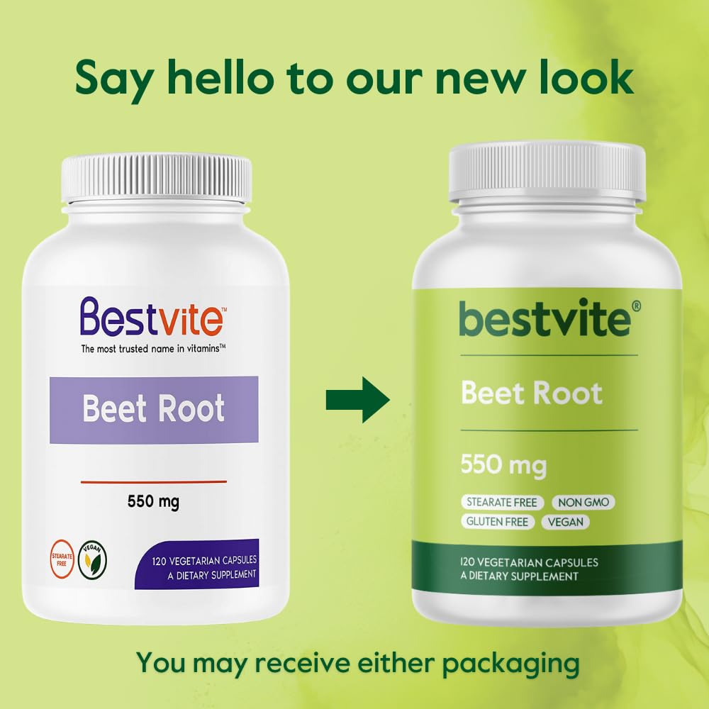 BESTVITE Beet Root 550mg - 120 Vegetarian Capsules - image 7