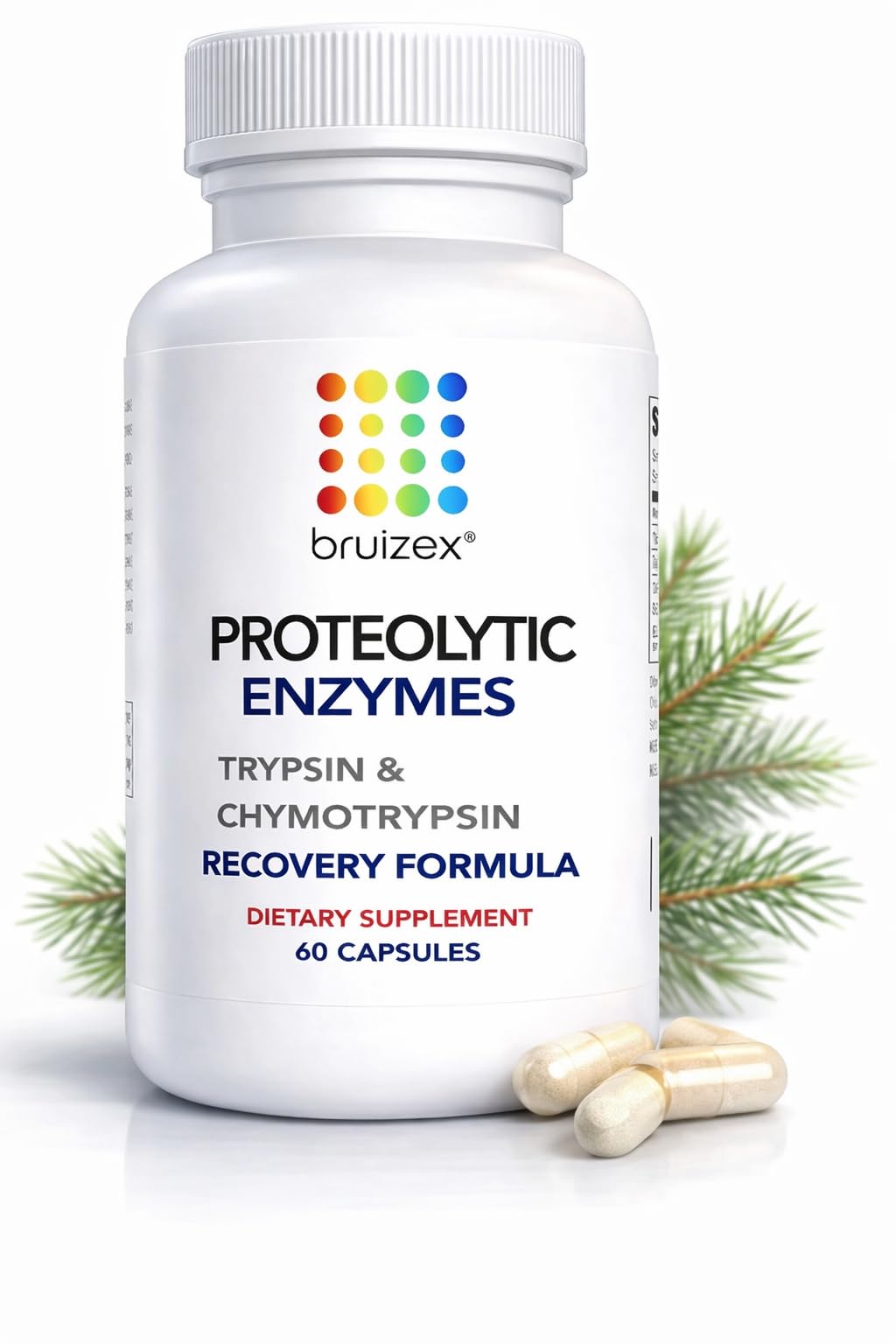 Bruizex Proteolytic Enzymes Trypsin Chymotrypsin Recovery - 60 Capsules
