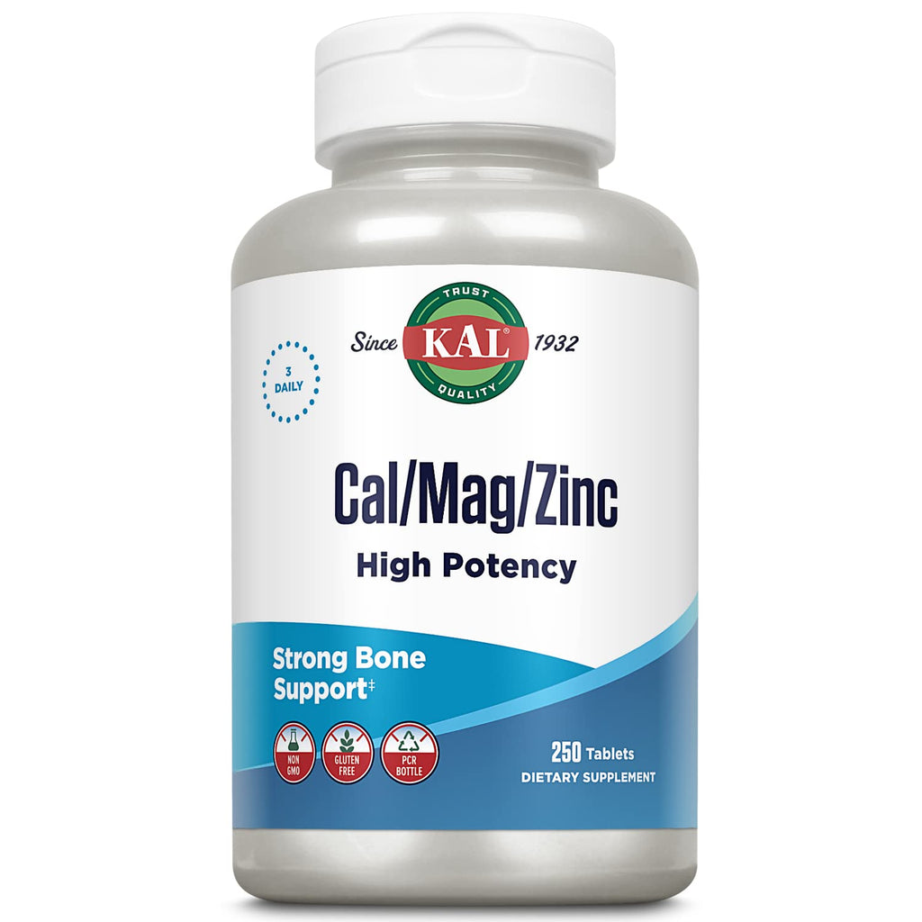 KAL Cal Mag Zinc Supplement for Bone Support - 250 Tablets