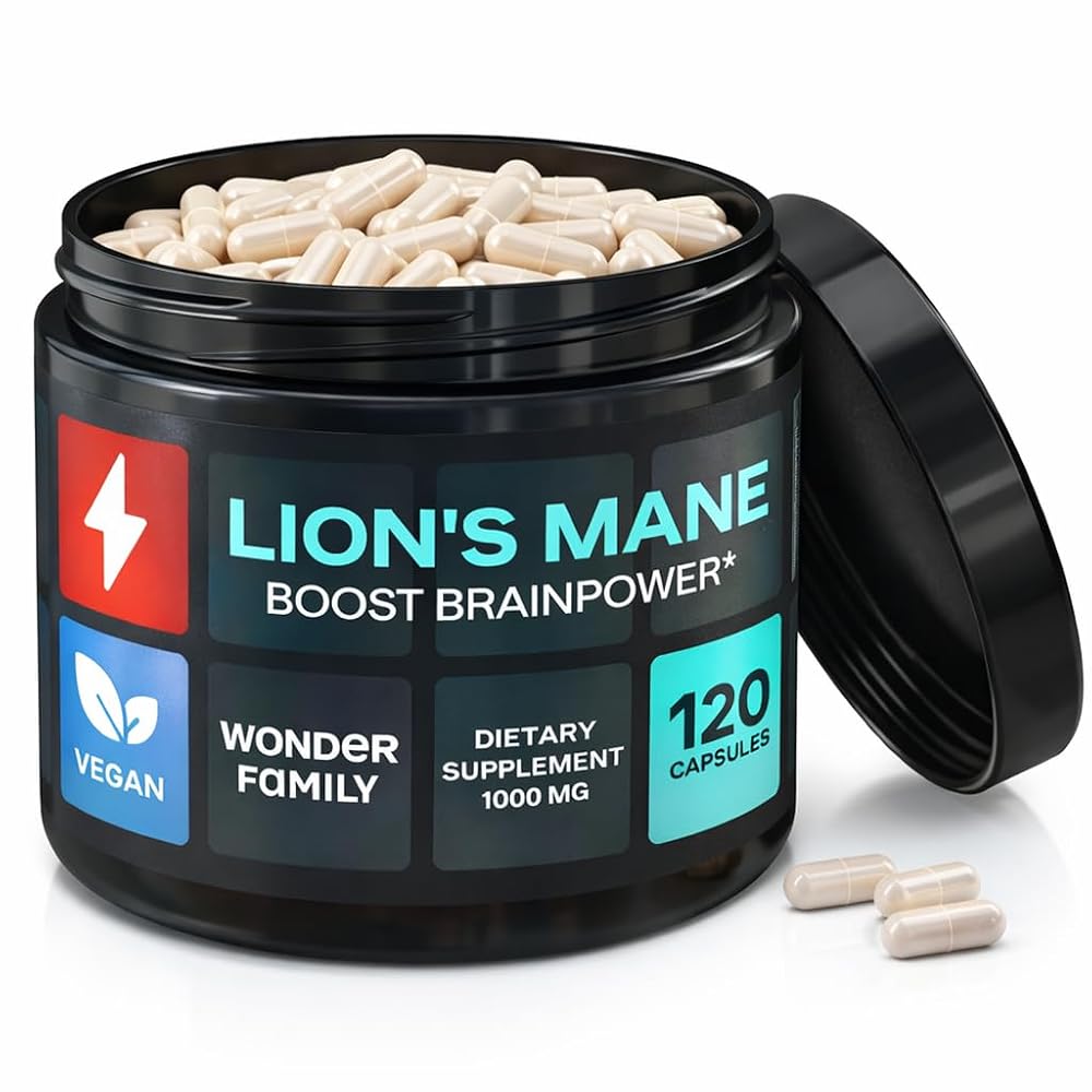 WONDER FAMILY Lion's Mane Supplement 1000mg - 120 Capsules