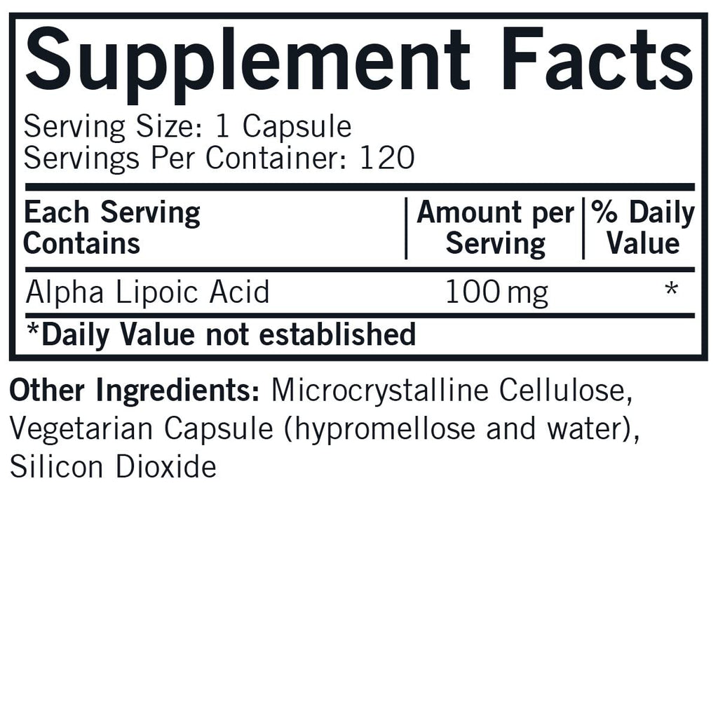 Kirkman Alpha Lipoic Acid 100 mg - 120 Vegetarian Capsules - image 2