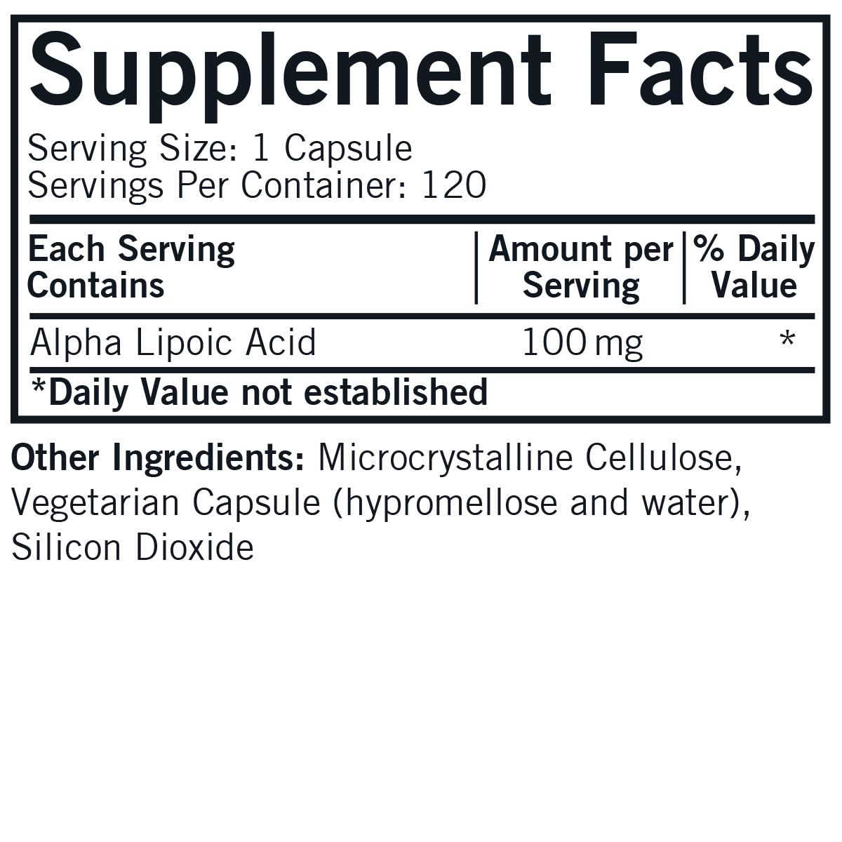 Kirkman Alpha Lipoic Acid 100 mg - 120 Vegetarian Capsules - image 2