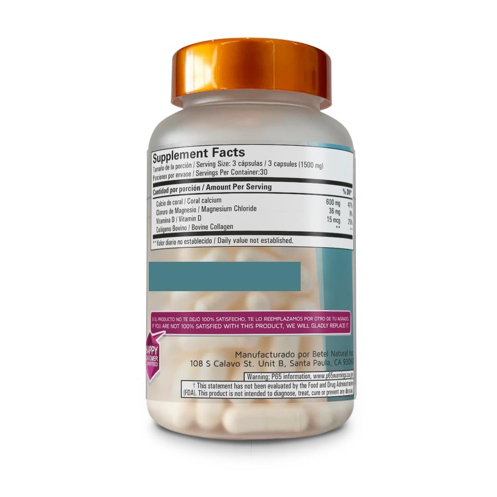 Betel Natural Coral Calcium with Magnesium & Vitamin D - 90 Capsules - image 2
