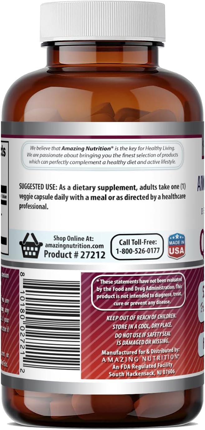 Amazing Formulas Quercetin 500mg Veggie Capsules Supplement