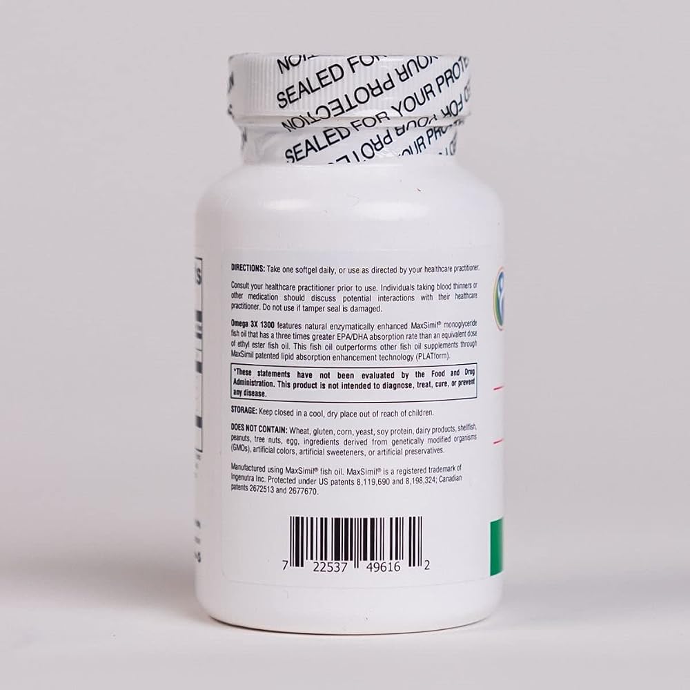 Protocols for Health Omega 3X 1300 Cardiovascular Support - 60 Softgels - image 3