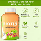 Plant Based Biotin 10000 mcg Tablets for Hair, Skin & Nails - 60 Tablets - image 5