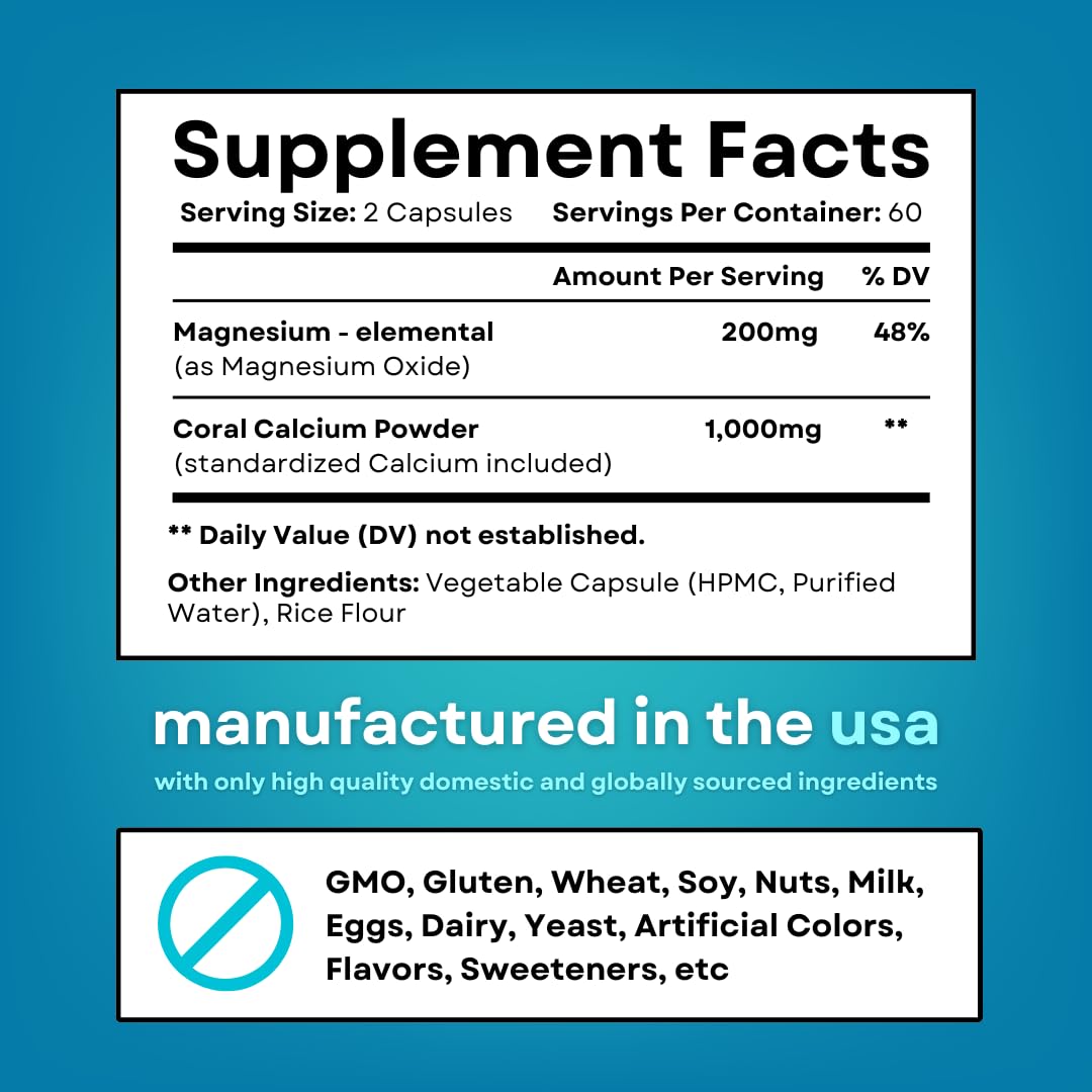 Vitapia Coral Calcium Powder & Magnesium Capsules - 120 Vegetarian Capsules - image 8