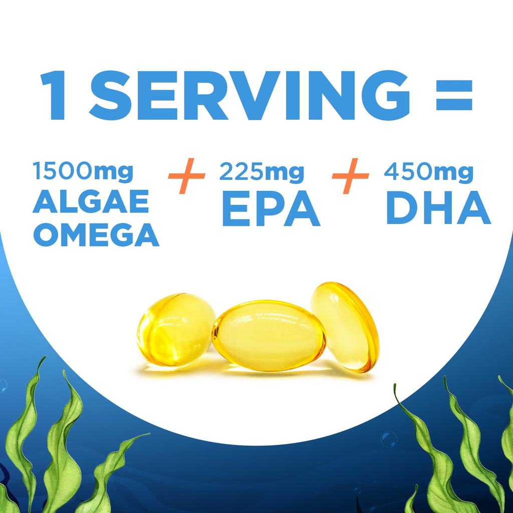 selfevolve Algae Omega 3 1500mg Vegan Softgels - 90 Count - image 4