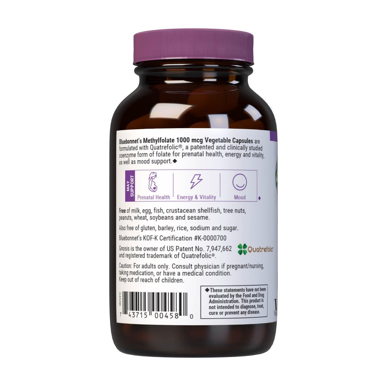BlueBonnet Nutrition Methylfolate 1000 mcg - 60 Vegetable Capsules - image 3