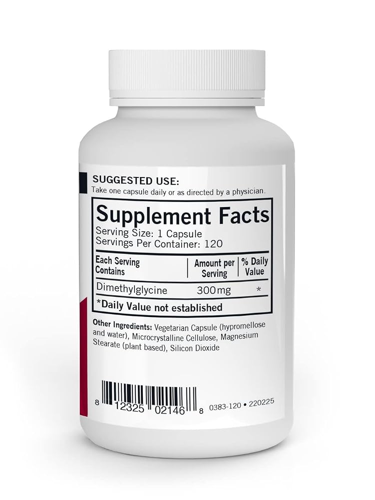 Kirkman DMG 300 mg Dimethylglycine Supplement - 120 Vegetarian Capsules - image 2